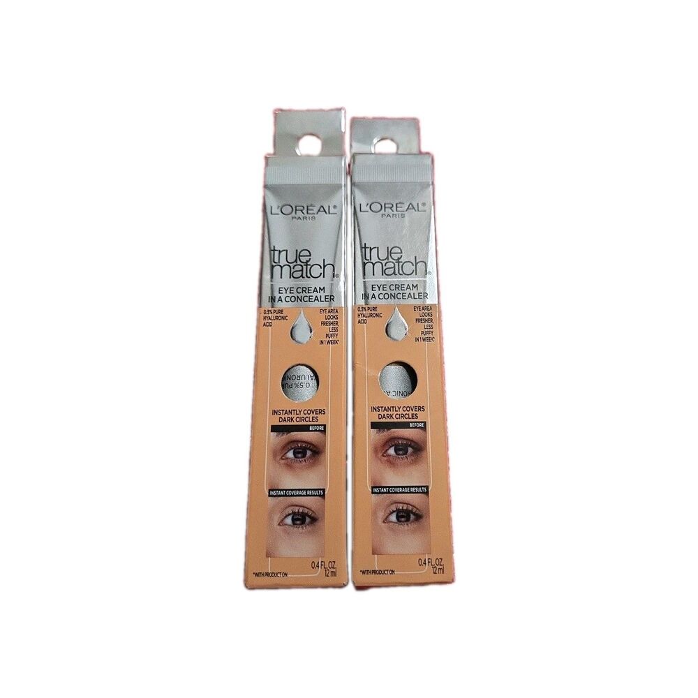 2 L’Oréal Paris True Match Eye Cream in a Concealer Medium W5-6 0.4 fl. oz.